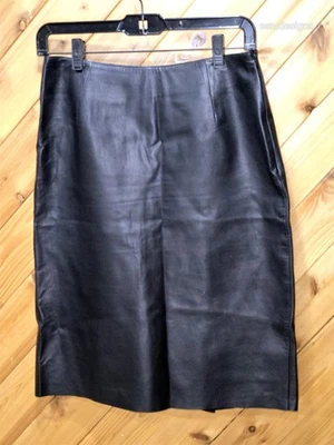 Falda recta forrada de cuero negra Prada 42 Foto 1 de 4