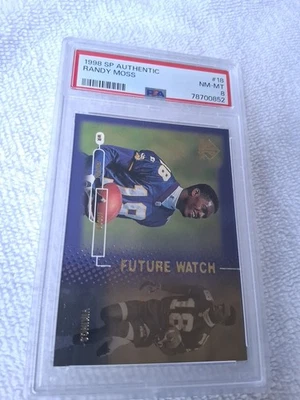 1998 RANDY MOSS ROOKIE CARD SP AUTHENTIC # 18 # 0247/2000 PSA 8 78700852 - Image 1 of 4