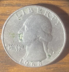 1968 D Washington U.S. Quarter - Filled In Mint Mark And Slightly Off-Centered - Picture 1 of 6