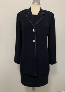 Joseph Ribkoff 2Piece Dress Jacket Navy Sz 4 Lightweight  - Imagen 1 de 11