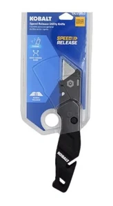 KOBALT SPEED RELEASE Folding Lockback Utility Knife Box Cutter 11 Blades NEW! - Picture 1 of 1