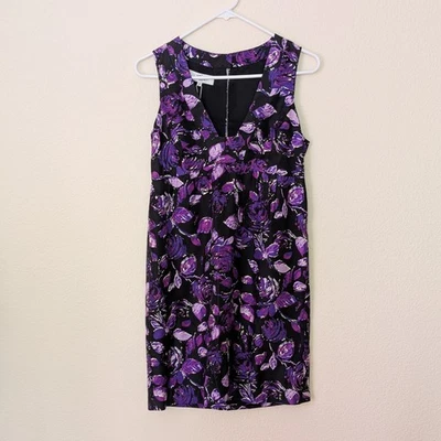 Tibi Silk Tank Dress Purple Floral Rose Print Lightweight Women's Size 2 NWT - Image 1 of 4