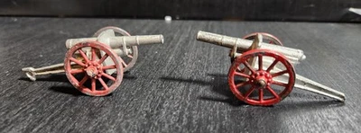 JUEGO DE 2 RUEDAS DE METAL ROJO BARCLAY MANOIL VINTAGE AÑOS 30 PLOMO HUECO FUNDIDO Foto 1 de 4