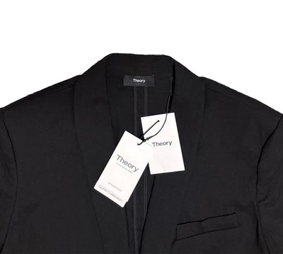 Theory RLD SLV SHAWL UL Collar Black Good Collection Crunch Blazer Size 14 NWT - Image 1 of 4