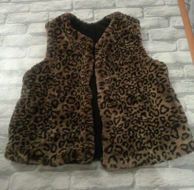 Cheetah Leopard Faux Fur Vest  size medium M fall - Image 1 of 4