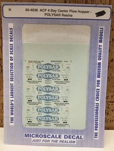 Microscale 60-4036 N ACF 4 Bay Center Flow Hopper-POLYSAR Resins Decal - Picture 1 of 1