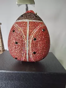 NEW CLUCTH RED BEES CRYSTAL EVENING RHINESTONES CLUTCH - Picture 1 of 14