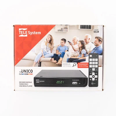 ✅ Decoder DVBT2 HD Tele System Unico Hdmi Usb Scart DVB-T2 Digitale Terrestre - Immagine 1 di 3