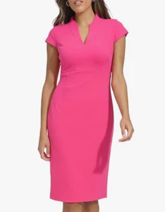 NWT Calvin Klein Women's Cap Sleeve Scuba Crepe Dress Size 12 - Picture 1 of 5