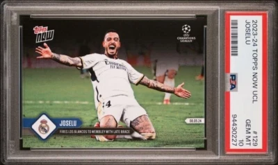 JOSELU * PSA 10 * POP 5 * 2023-24 TOPPS NOW UCL * LATE BRACE * REAL MADRID #129 - Image 1 of 4