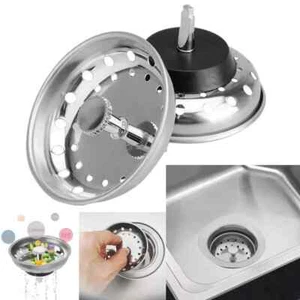 2 Pack Kitchen Sink Drain Stopper Basket Strainer Stainless Steel Waste Plug - Picture 1 of 6