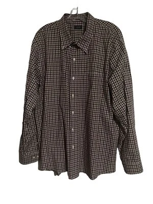 Camisa de vestir para hombre Arrow abotonada roja a cuadros manga larga talla L Foto 1 de 4