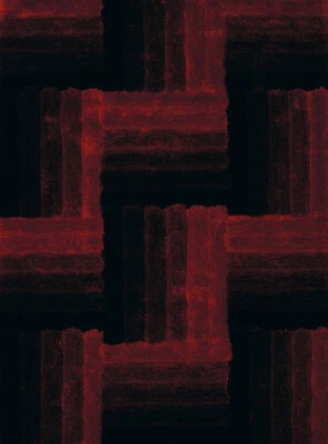 United Weavers Red Banded Rows Bars Contemporary Area Rug Geometric 2100-20330 - Image 1 of 3