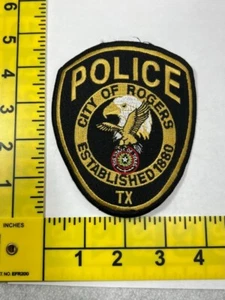 City of Rogers Established 1880 Police Texas TX Police Shoulder Patch black gold - Picture 1 of 1