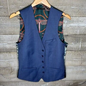 Ted Baker London NUEVO CON ETIQUETAS 36R 100% lana dragón mosca hombre traje chaleco boda chaleco - Imagen 1 de 7