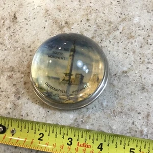 Vintage Paperweight Soldiers And Sailors Monument Indianapolis Indiana Glass - Picture 1 of 4