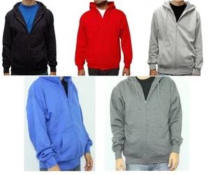 Men's Premium Full Zip Up Hoodie Classic Zipper Hooded Sweatshirt Cotton Soft - Picture 1 of 16