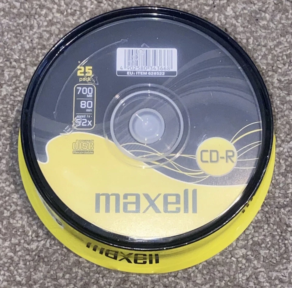 Maxell CD-R 52x 700 MB 80 Min Pack Of 25 Discs BRAND NEW UK - Image 1 of 1