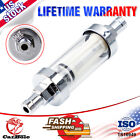 Universal Fuel Filter ?Clear View Inline 3/8" Chrome Hose Barb Petrol Us 9748
