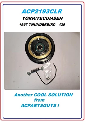 CLUTCH AC para York & Tecumseh tipo escova removida de 1967 Tbird 428 - Imagem 1 de 4