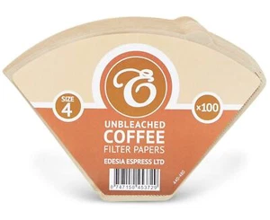 100 Kaffeefilterpapier Größe 4, Kegelform, ungebleicht braun - Bild 1 von 3