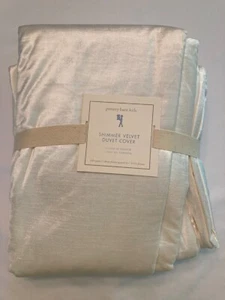 Pottery Barn Kids Shimmer Velvet Duvet Cover Full Queen Off White NEW - Picture 1 of 3