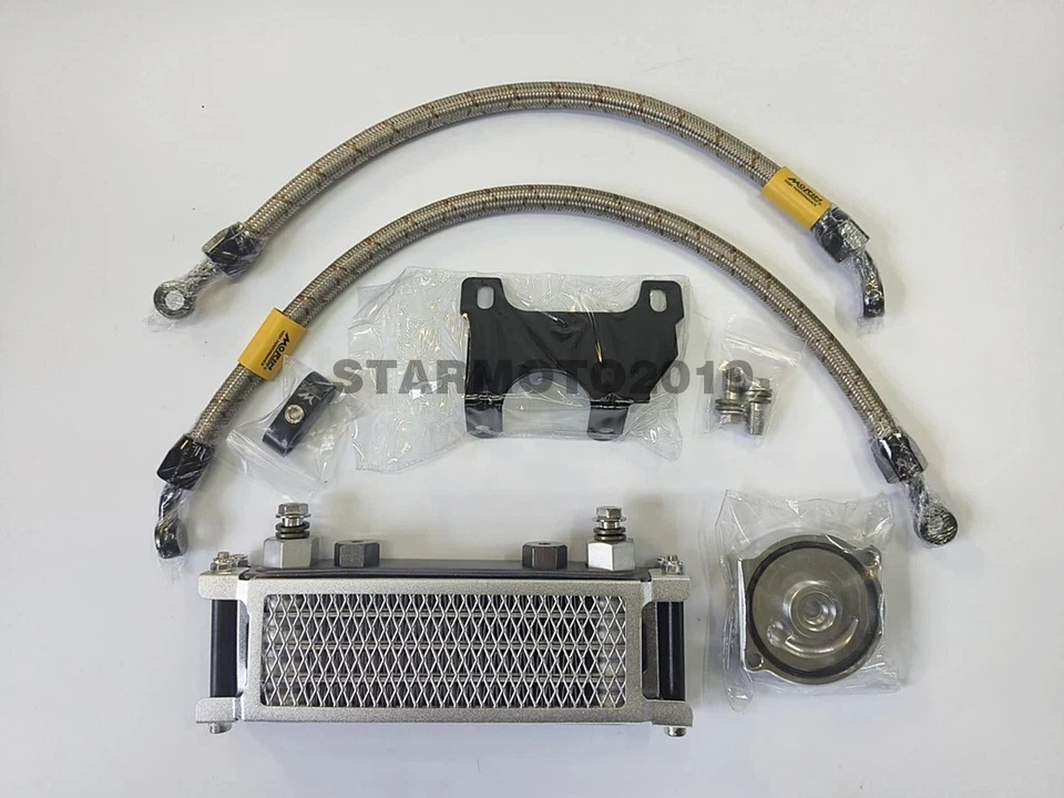 ENFRIADOR DE ACEITE PARA MOTOR KAWASAKI Z125 PRO ALUMINIO ALTA CALIDAD NEGRO-PLATEADO Foto 1 de 4