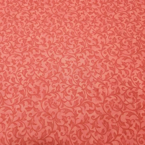 Emma Grace BTY Kathy Brown Red Rooster Leafy Vine Medium Dusty Pink - Picture 1 of 3