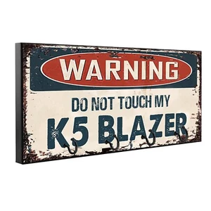 Warnung Do Not Touch My K5 Blazer Holz Schlüssel Aufhänger Haustier Leine Halter - Bild 1 von 7