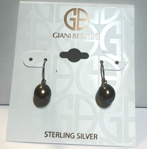 Pendientes negros de perlas cultivadas de agua dulce de plata esterlina Giani Bernini precio de venta sugerido por el fabricante $50 - Imagen 1 de 1
