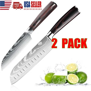 2tlg Küchenmesser Kochmesser Set Japanisches Damaskus Edelstahl Profi Messer DHL - Bild 1 von 11