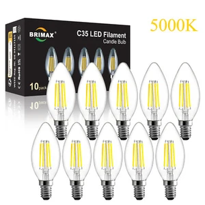 BRIMAX C35 E12 LED Candle Light Bulbs Daylight White 5000K 4/6W Chandelier Bulbs - Picture 1 of 14