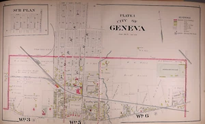 1904 Karte ~ WARDS 3, 5 & 6 ~ Stadt Genf, Ontario Co., New York ~ (18x34) - #20 - Bild 1 von 3