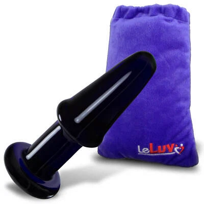 LeLuv Butt Plug Beginner 5 Inch Glass Anal Toy with Premium Padded Pouch - Image 1 of 4