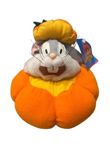 Peluche de colección 1997 Ace Looney Tunes Bugs Bunny en calabaza 6" Halloween - Nuevo con etiquetas - Imagen 1 de 9