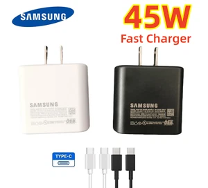 Chargeur mural super rapide Samsung Galaxy S24 S24+ S24 Ultra 45 watts et câble USB-C - Photo 1 sur 16