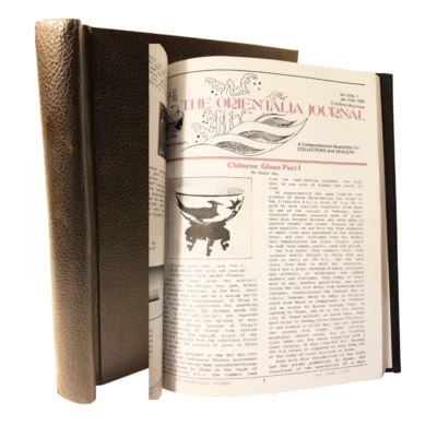Orientalia Journal Volumes 7-9, Leatherbound Collector's Newsletters, 1985-1987 - Image 1 of 4