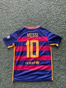 Nike FC Barcelona Home Jersey Youth (Kids) 15/16 #10 Messi - Blue/Red - Picture 1 of 8