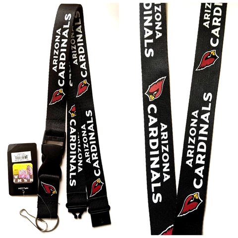 NFL Arizona Cardinals Lanyard Key Ring Keychain ID Holder Black Cover