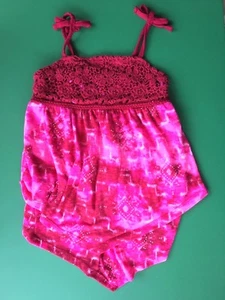 Girls Justice Spagetti Strap Tiered Wine Top - Size 8 - Picture 1 of 1