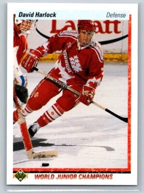 1990-91 Upper Deck #470 David Harlock Canada Rookie RC - Image 1 of 2