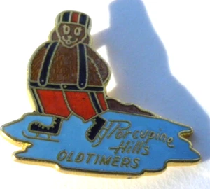 Vintage Porcupine Hills Oldtimer Pin Hockey Kanada Emaille Hut Revers - Bild 1 von 6