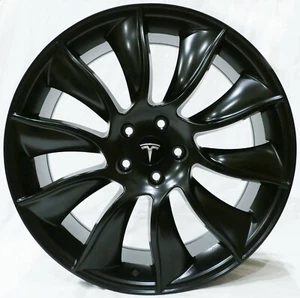 Tesla Model 3 20" (20 inch) True Turbine Wheels w/TPMS in Satin Black (Set) - Picture 1 of 11