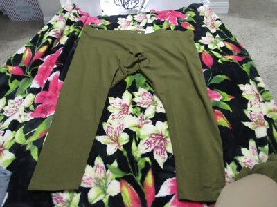 SONOMA, LEGGING MUJER NUEVO VERDE OLIVA ALGODÓN BL ELÁSTICO TIRO MEDIO, TALLA 4X Foto 1 de 4