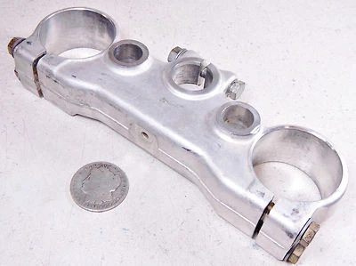 86 KTM 350 MXC TOP UPPER STEERING STEM TRIPLE TREE CLAMP - Image 1 of 4