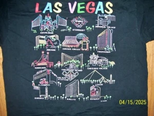 Vintage 1995 Las Vegas Casino Strip Downtown City Gambling Black Shirt Large - Picture 1 of 2