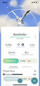 Shiny Bombirdier Pokémon Go - Mini PTC 80K Stardust - męski lub żeński