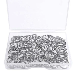 100Pcs 12mm Small Key Rings Mini Split Keyrings for DIY Craft Keychain Connector - Picture 1 of 7