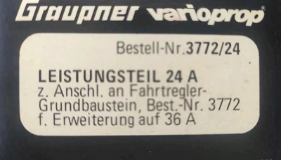 Rarität Varioprop Graupner 3722/24 Leistungsteil Für Fahrtregler Grundbaustein  - Bild 1 von 3