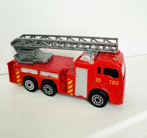 1/64 Scale Red Diecast Fire Department Truck Engine #782 Ladder Truck Toy - Picture 1 of 6